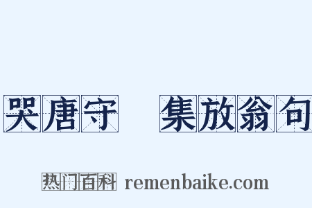 哭唐守楩集放翁句是什么意思的图片